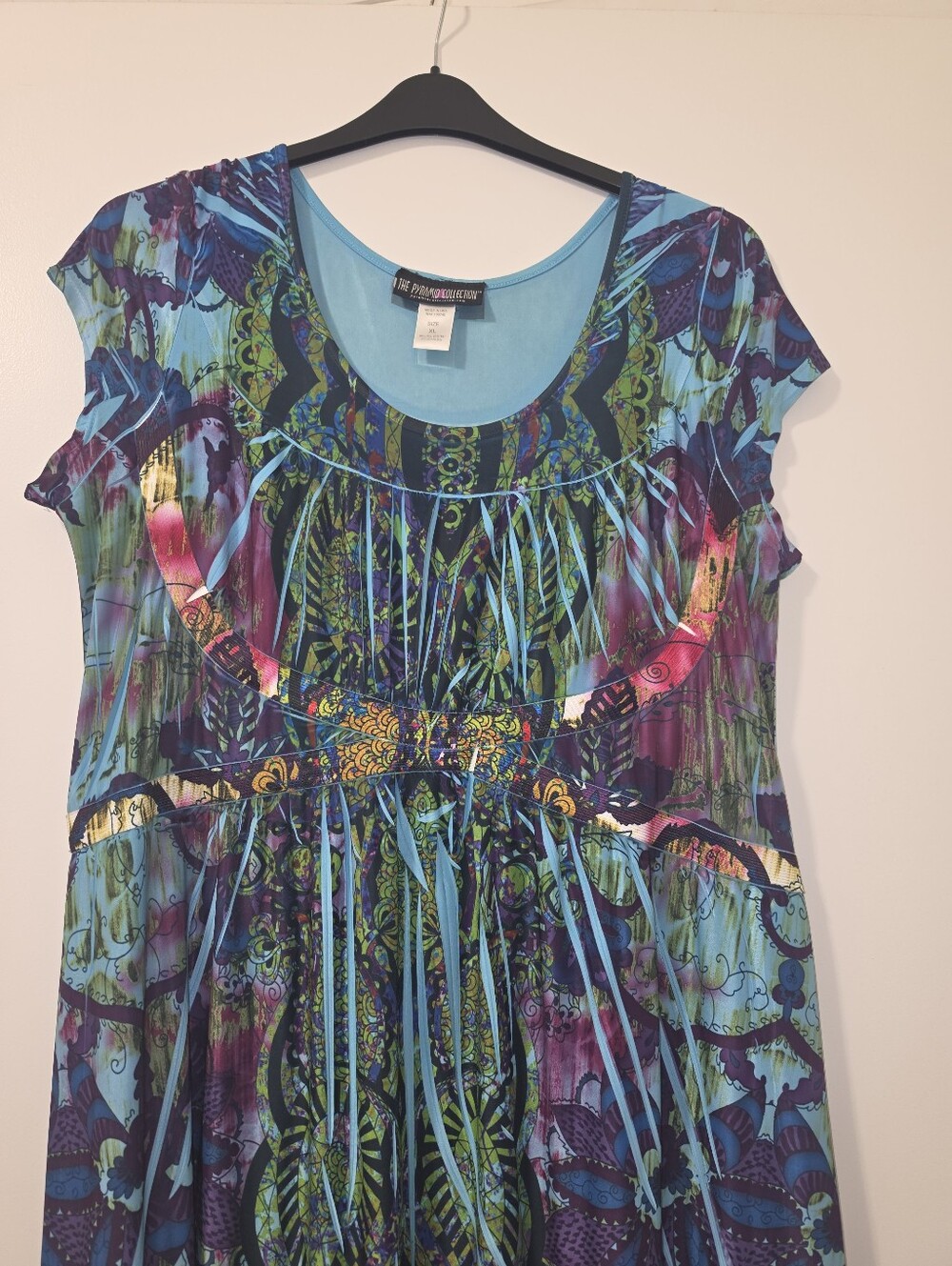 The Pyramid Collection Multicolor Maxi Dress in Blue, Purple, Yellow